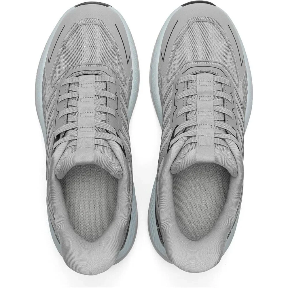 Women's Gray Blue Walking Shoes Comfort Breathable Non-Slip Gym Training Sneaker